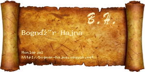 Bognár Hajna névjegykártya