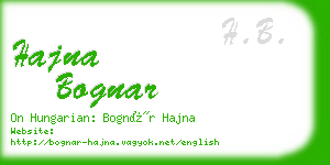 hajna bognar business card